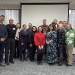 People gathered together for holiday party