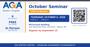 AGA Boston Chapter October Seminar Live in Boston Thursday October 8, 2026
